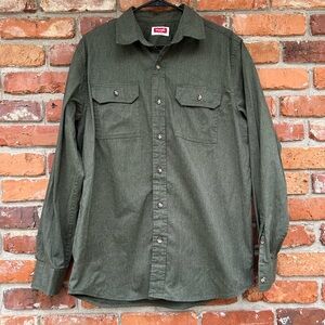 Wangler Men’s Green L/S Button Up Shirt M